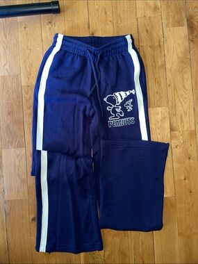 Peanuts Navy Blue Kids Sweatpants with White Side Stripes